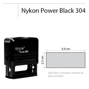Tamanho Carimbo Nykon Power Black 304 Preto