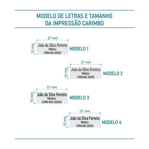 Tamanho Carimbo pequeno 25x9mm