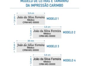 Tamanho e Modelo e Letras 38x14mm
