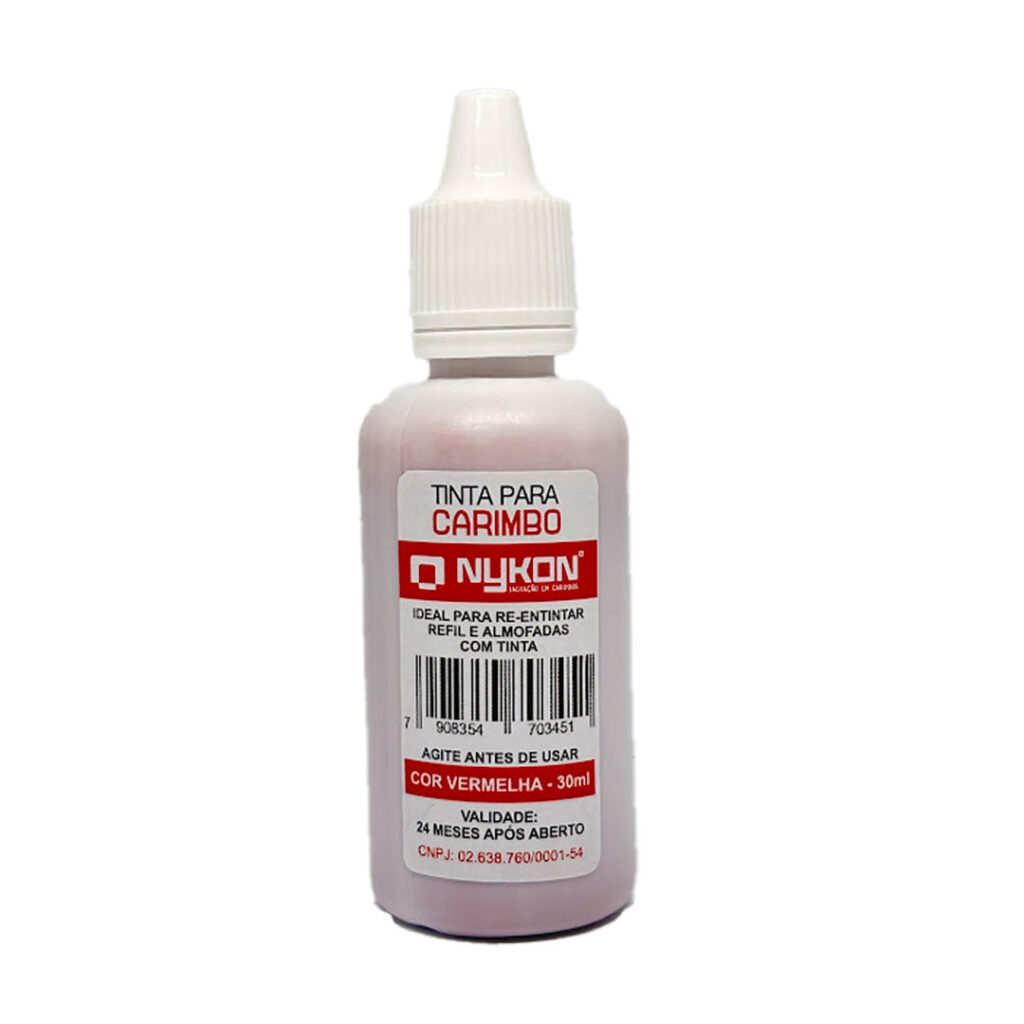 tinta para carimbo nykon vermelha